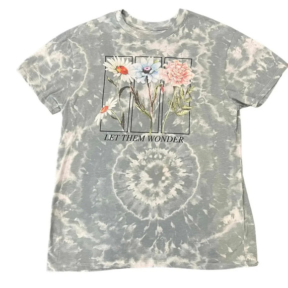 Cold Crush Short Sleeve Floral Tie-Dye Pattern Crew Neck T-Shirt Size Small - Picture 2 of 4